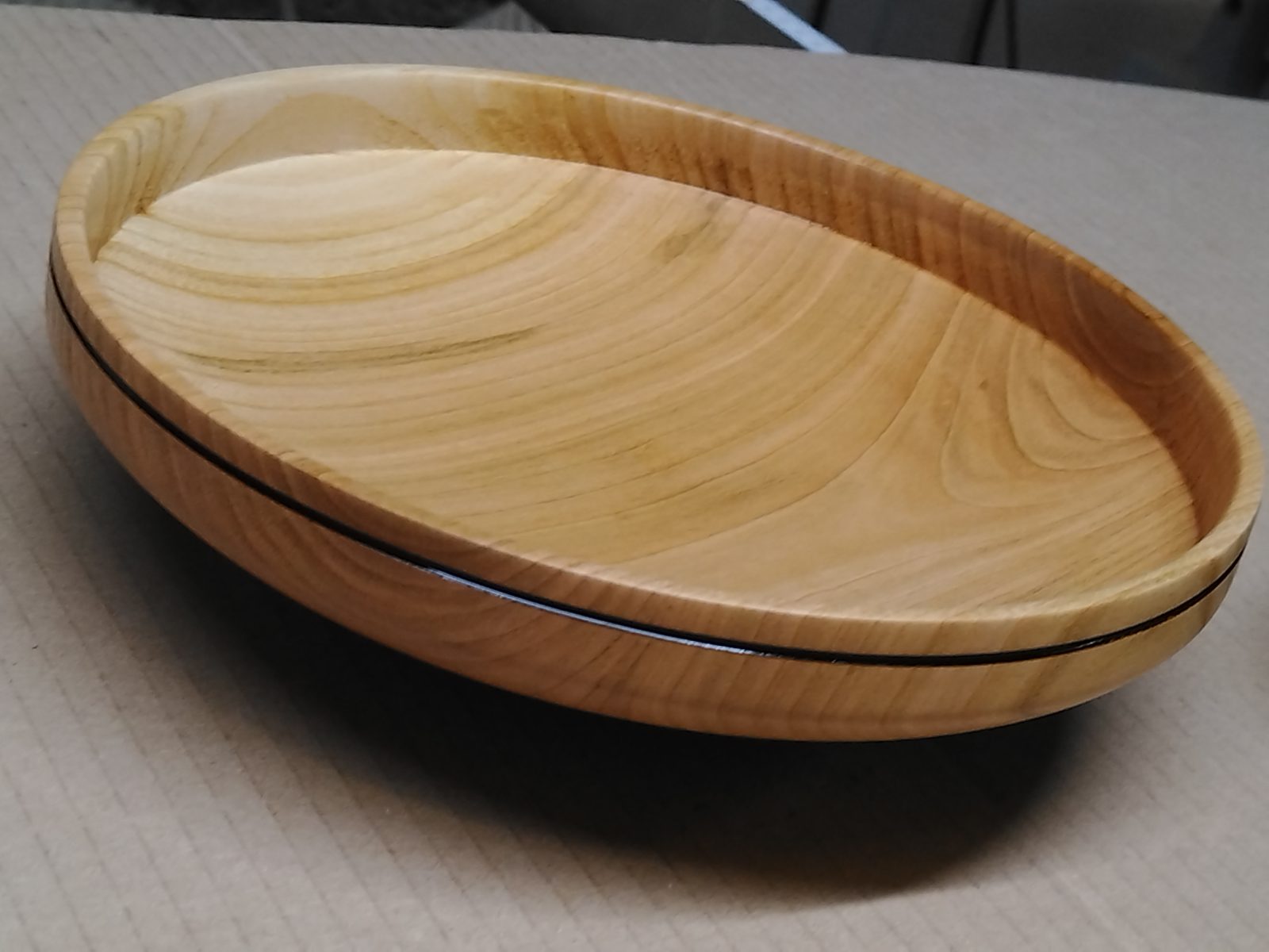 Miska 25cm -  třešeň s páleným pruhem