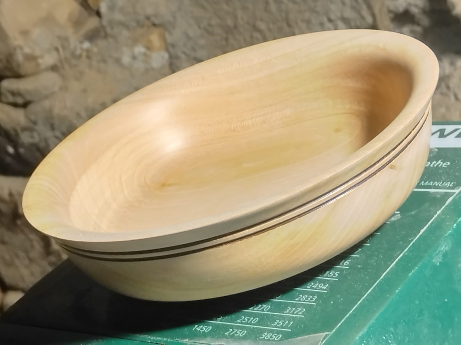 Miska 15cm -  třešeň s dvěma pálenými pruhy